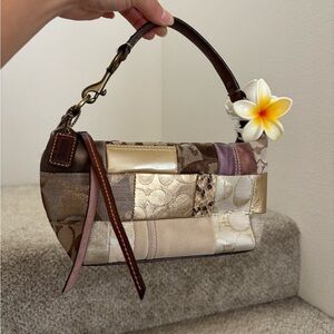 COACH Y2K Vintage Signature Patchwork Baguette Mini Purse